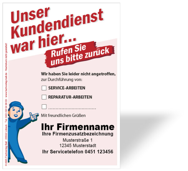 Servicekarte Benachrichtigung