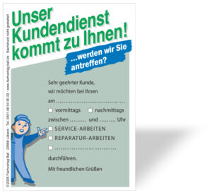 grüne Servicekarte Ankündigung