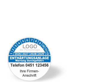 Prüfsiegel Enthärtungsanalge Wartung durchgeführt